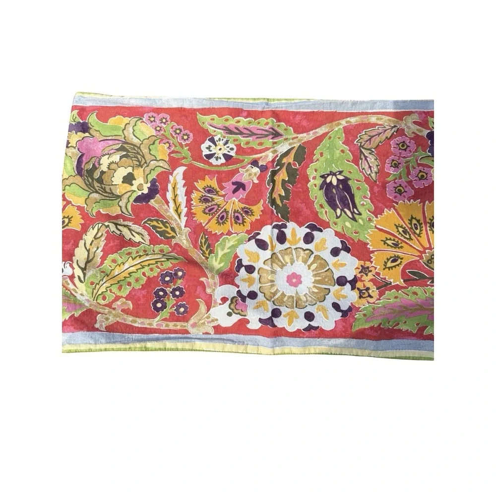 Pottery Barn Suzani Floral Cotton Napkin Red Botanical Medallion India Set Of‎ 4